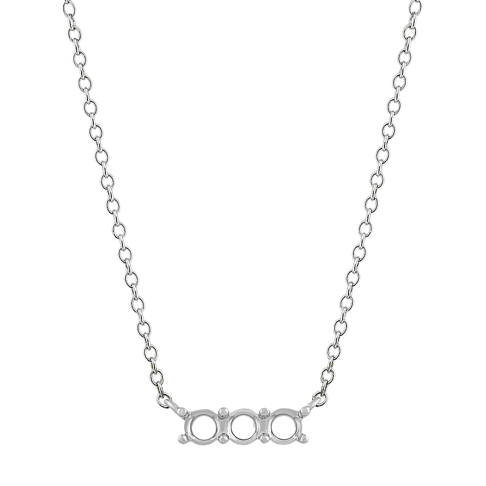 Classic Bar Necklace in White Gold (20 in)