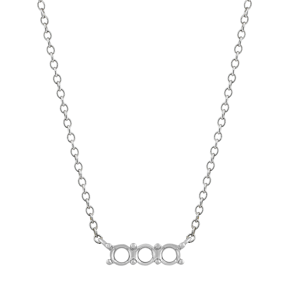 Classic Bar Necklace in White Gold (20 in)