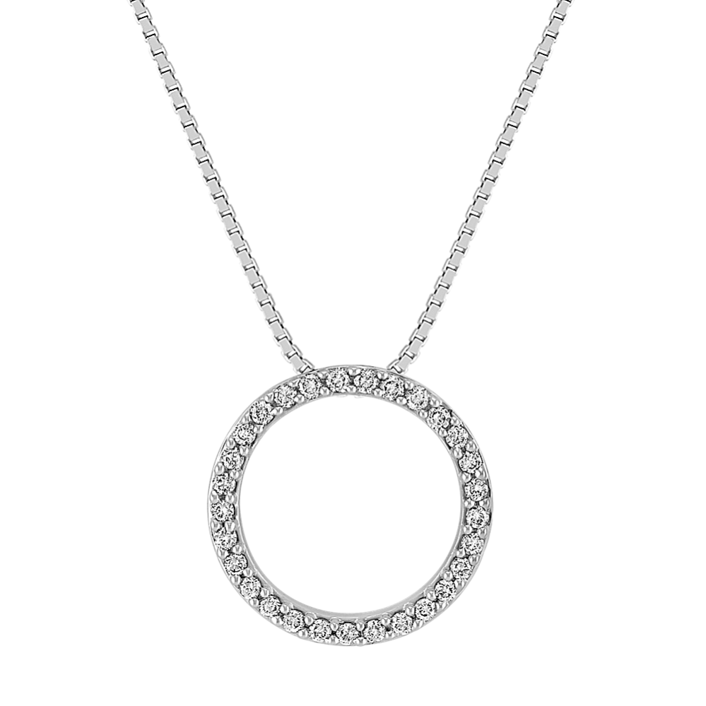 Classic Diamond Circle Pendant (18 in)