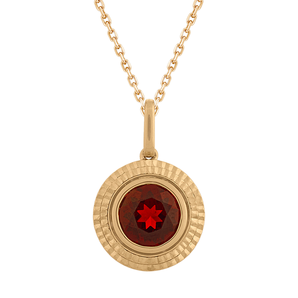 Cleopatra Garnet Pendant in 14k Yellow Gold (18'')