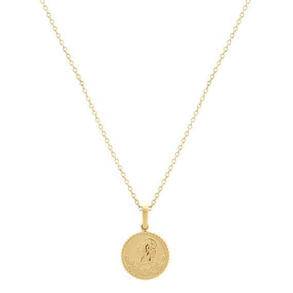 Coin Pendant in 14k Yellow Gold (24 in) | Shane Co.