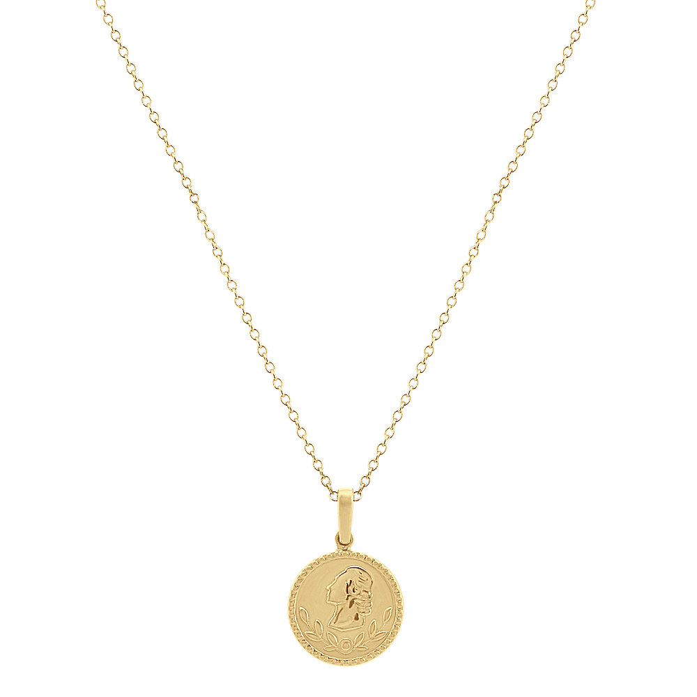 Coin Pendant in 14k Yellow Gold (24 in) | Shane Co.
