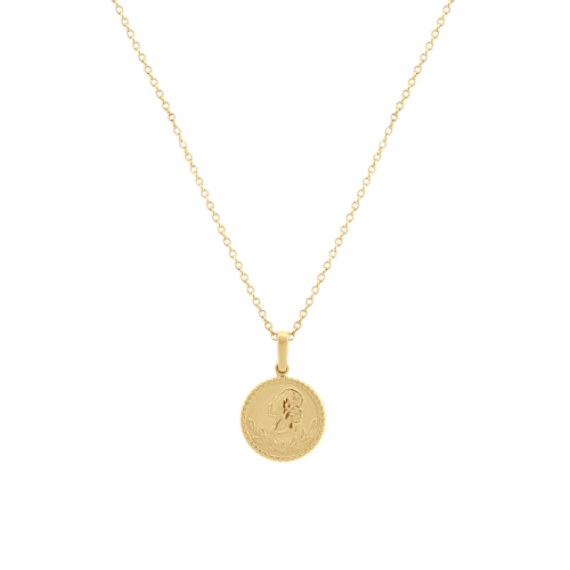 Coin Pendant in 14k Yellow Gold (24 in) | Shane Co.