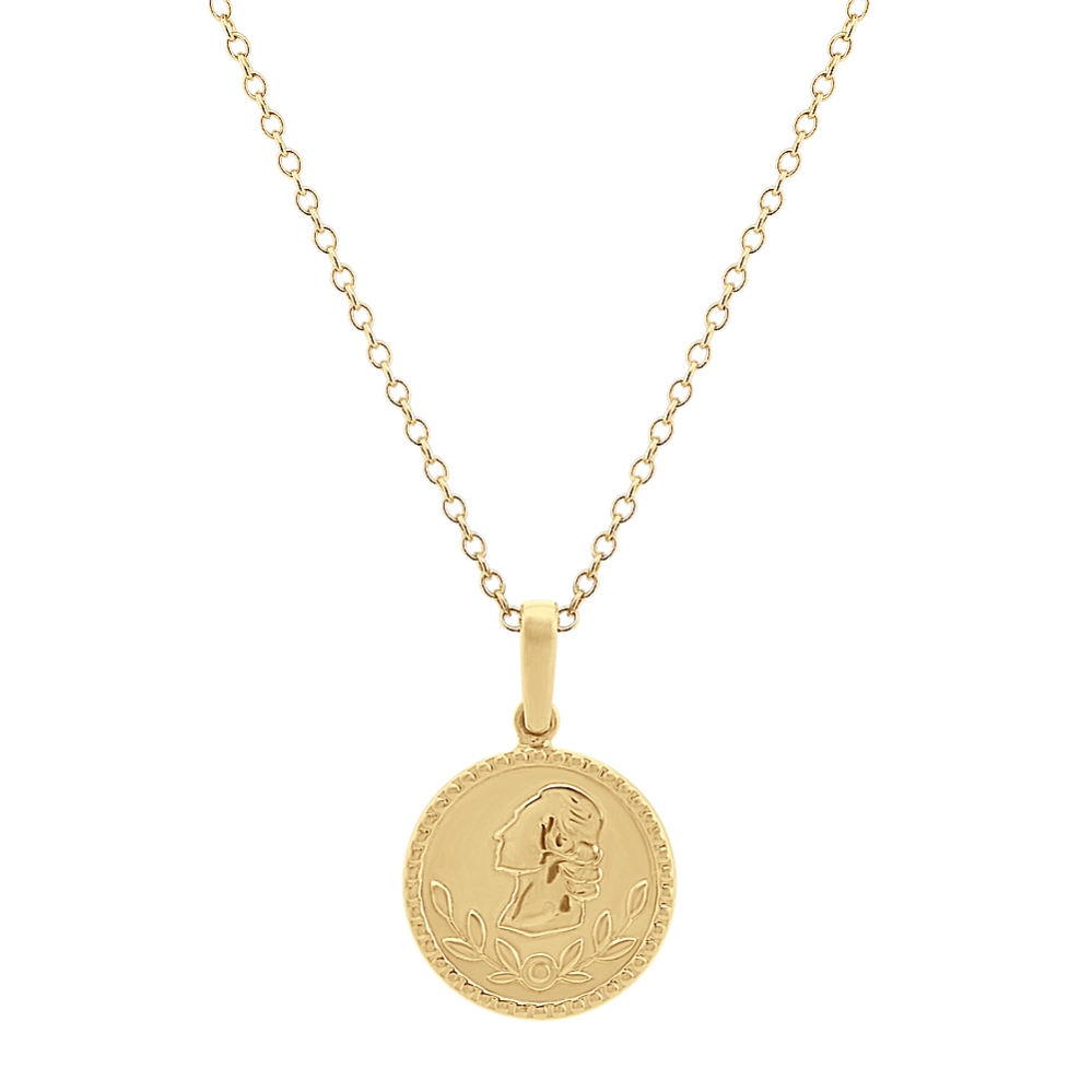 Coin Pendant in 14k Yellow Gold (24 in)