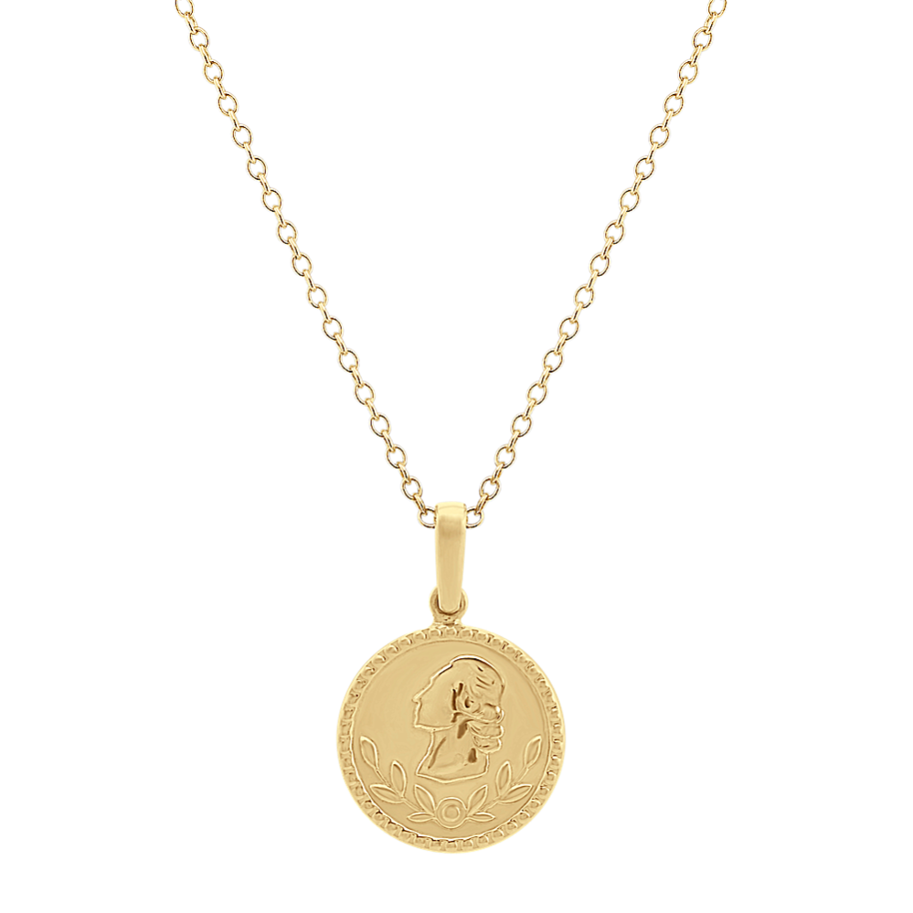 Coin Pendant in 14k Yellow Gold (24 in) | Shane Co.