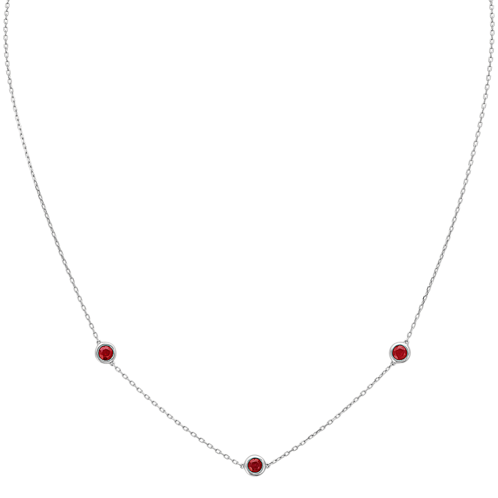 Bezel-Set Ruby Station Necklace