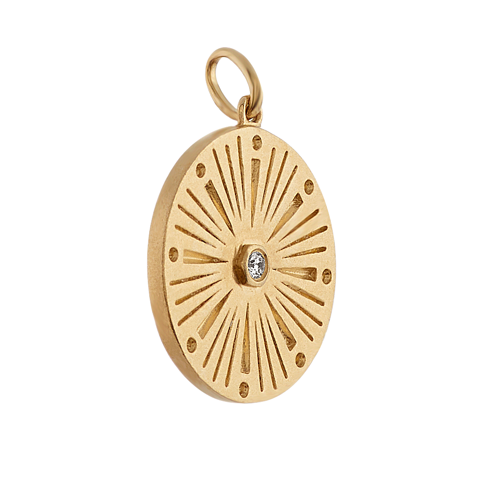 Gold Charms - Small Compass with 14K Gold Plate