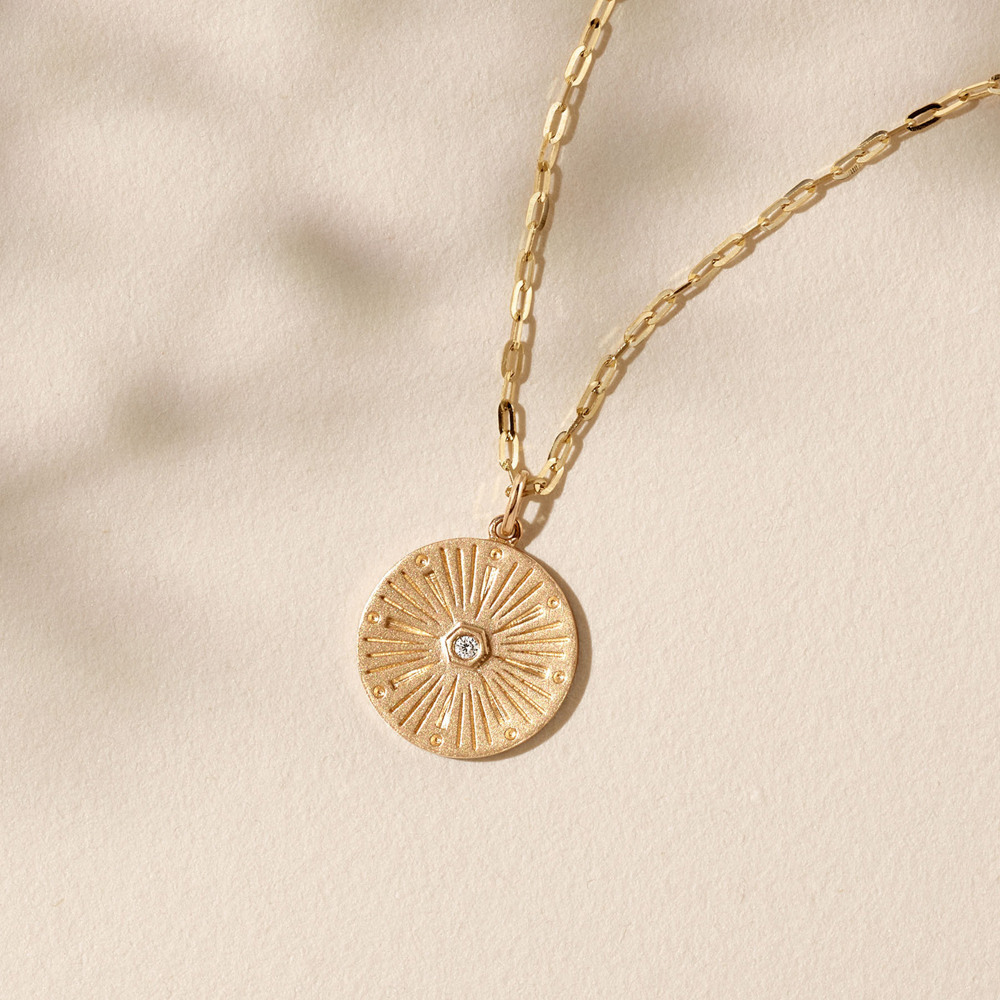 Compass Charm in 14k Yellow Gold