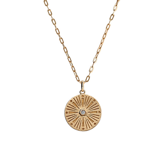 Compass Pendant in 14k Yellow Gold (22 in)