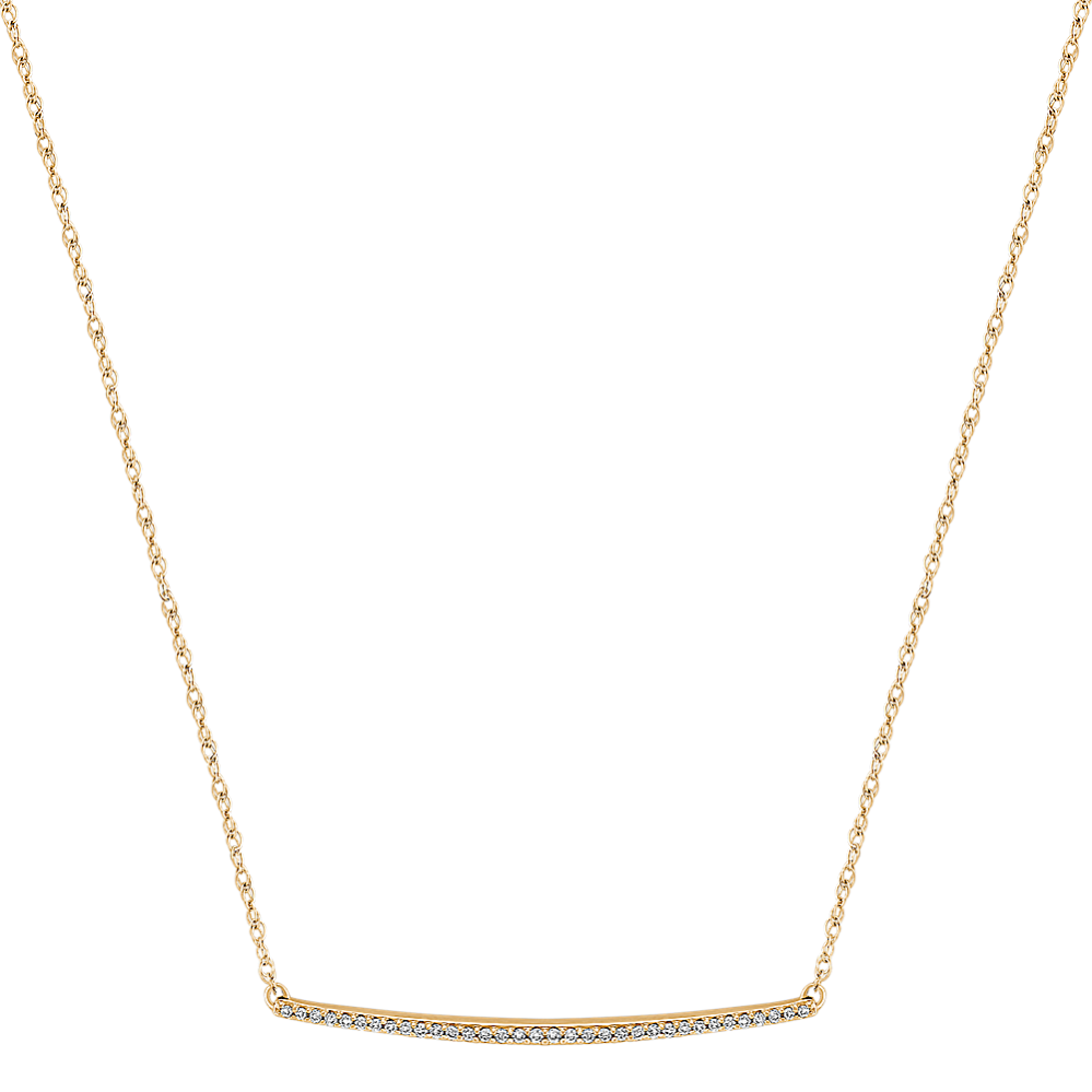 Contemporary Diamond Bar Necklace (18'')