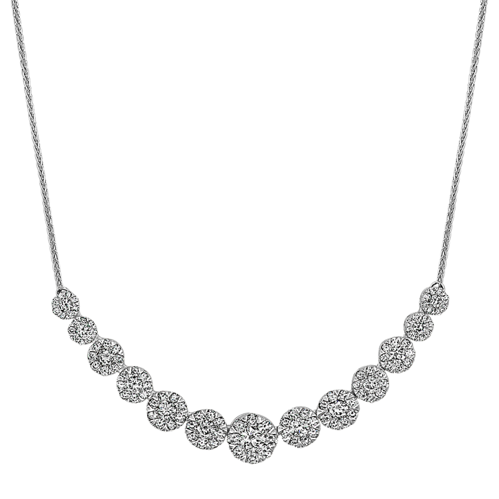 Contemporary Diamond Cluster Necklace (18 in)