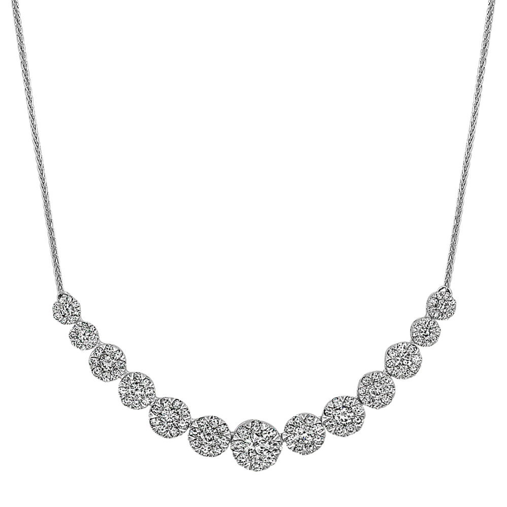 Contemporary Diamond Cluster Necklace (18'')