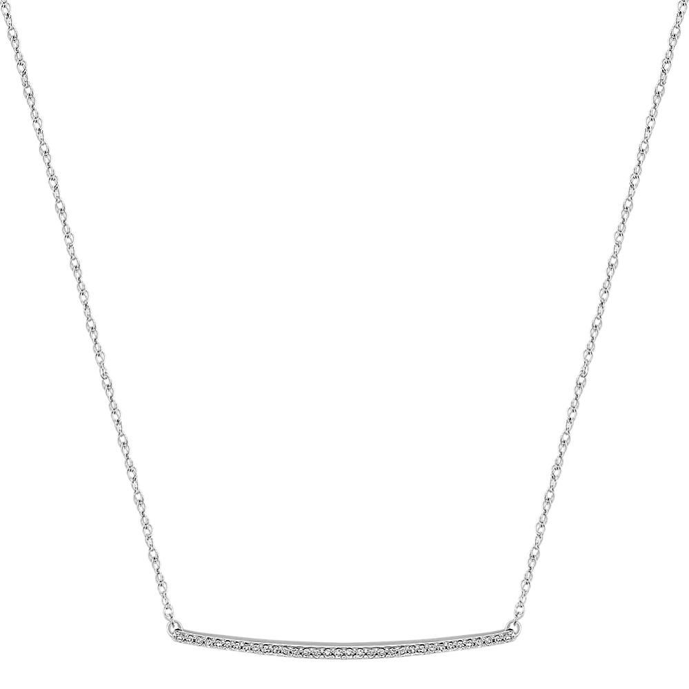 Contemporary Round Diamond Bar Necklace (18 in)