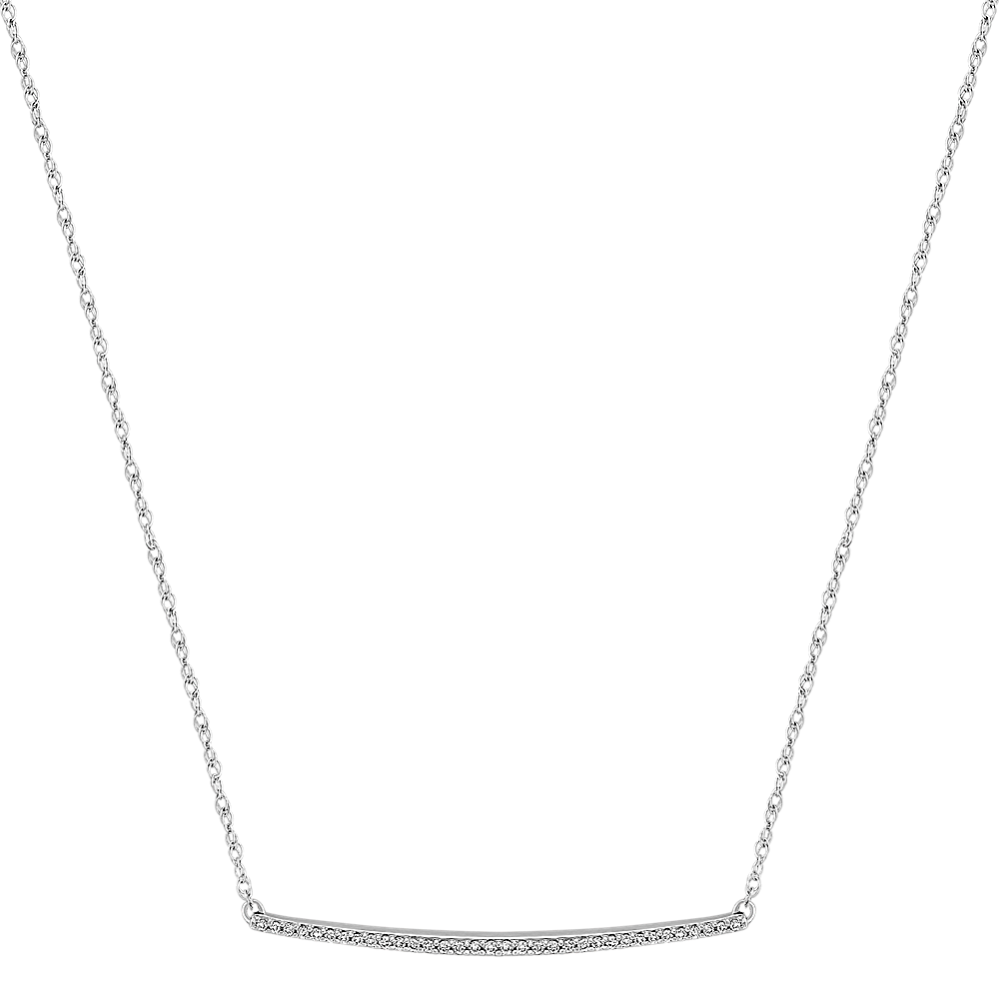 Contemporary Round Diamond Bar Necklace (18'')