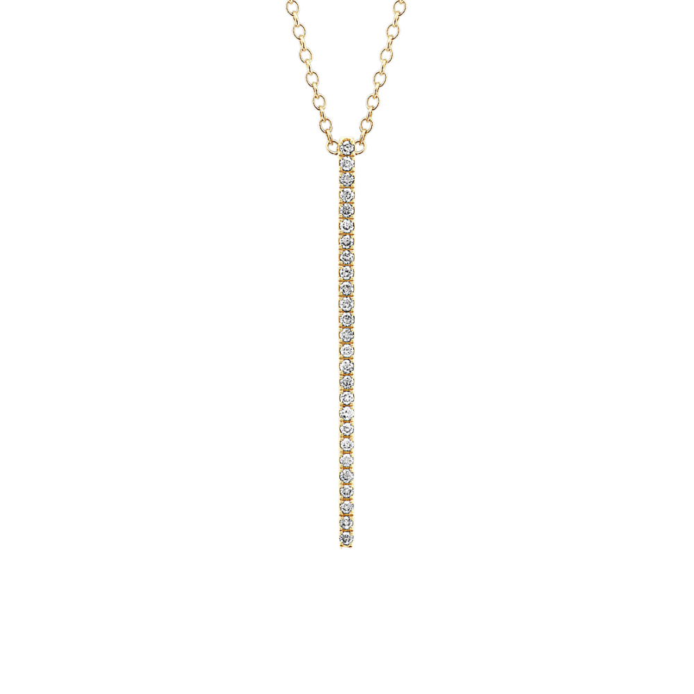 Cosima Natural Diamond Bar Pendant in 14K Yellow Gold (24 in)