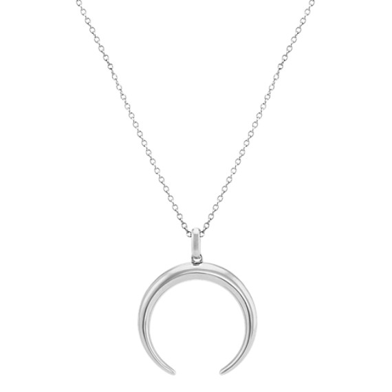Horn Pendant In 14k White Gold 22 Shane Co Horn Pendant In 14k White Gold 22