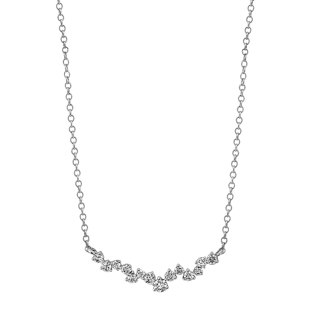 Crete Diamond Necklace in 14K White Gold (18 in)