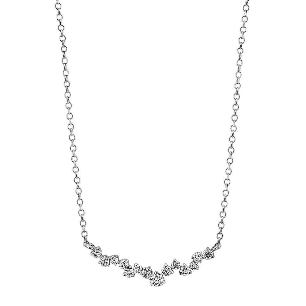 Crete Diamond Necklace in 14K White Gold (18'')