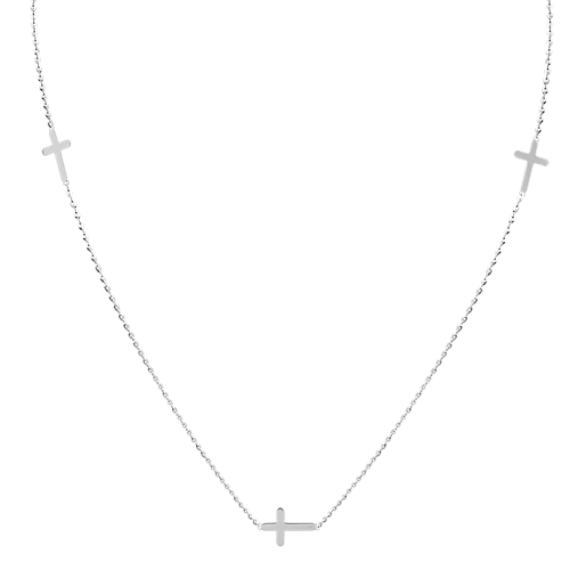 Shiloh 14K White Gold Cross Necklace