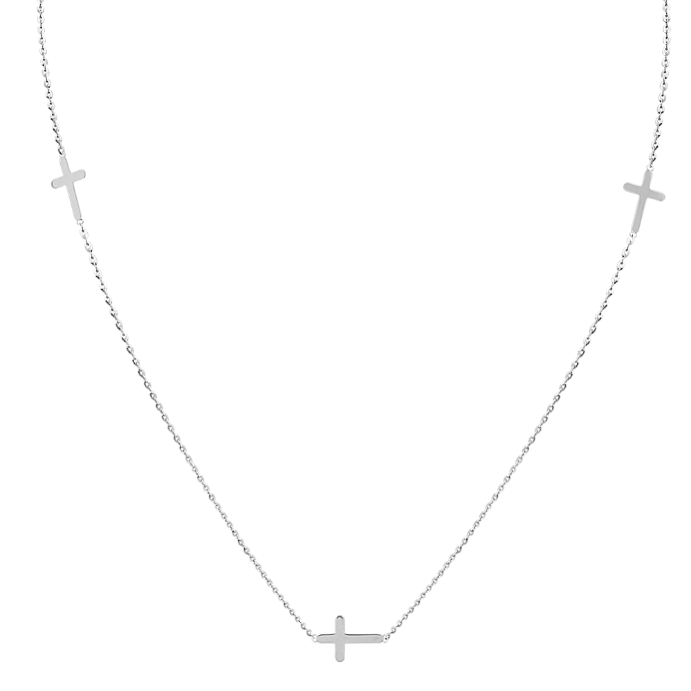 Shiloh 14K White Gold Cross Necklace