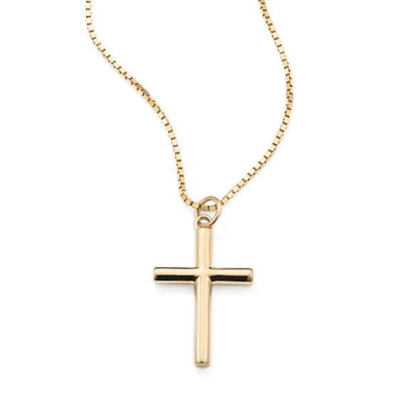 mens solid gold cross and chain