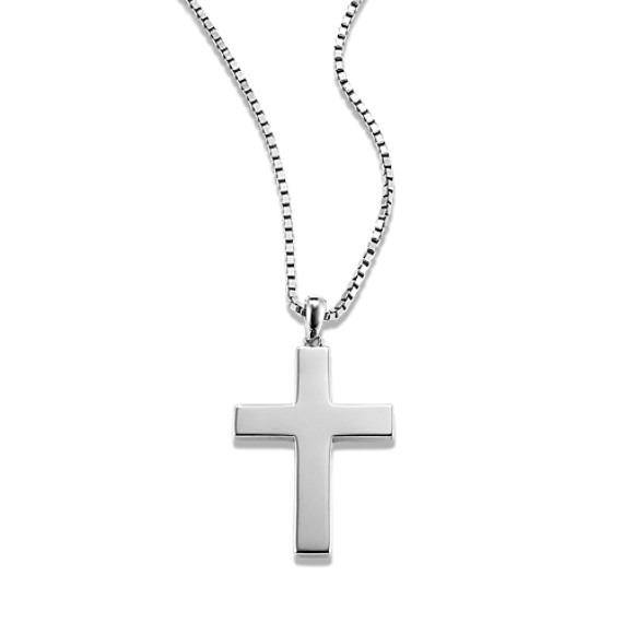 20 inch Mens Cross Necklace in Sterling Silver