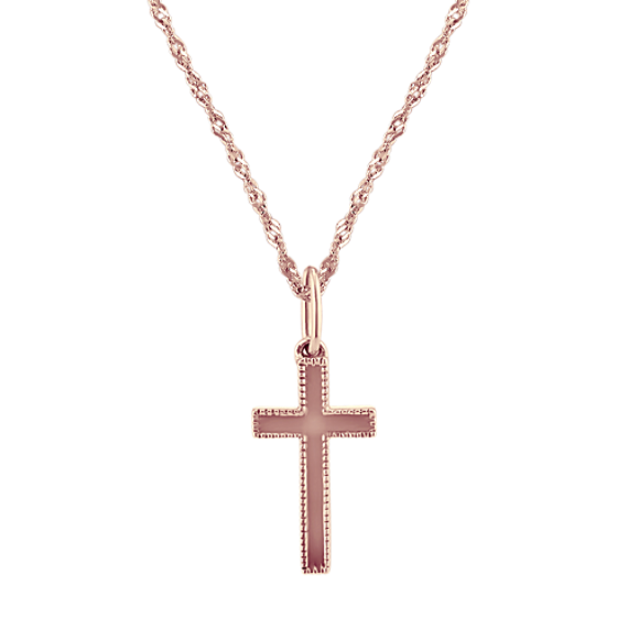 Rochelle 14K Rose Gold Cross Pendant