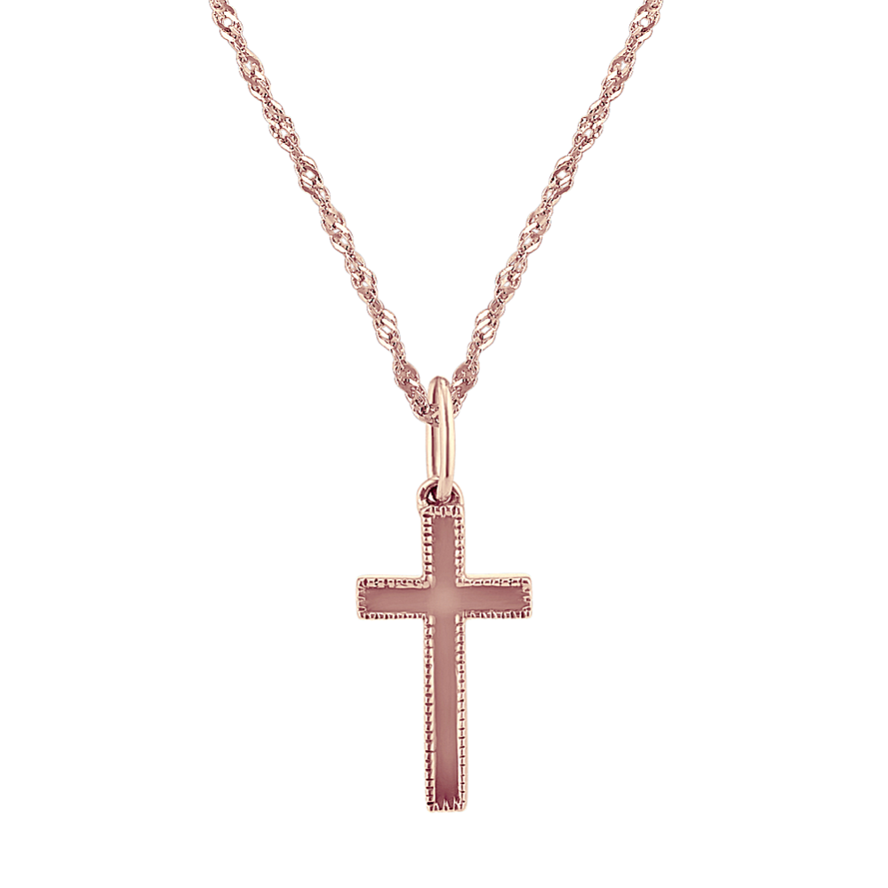 Rochelle 14K Rose Gold Cross Pendant