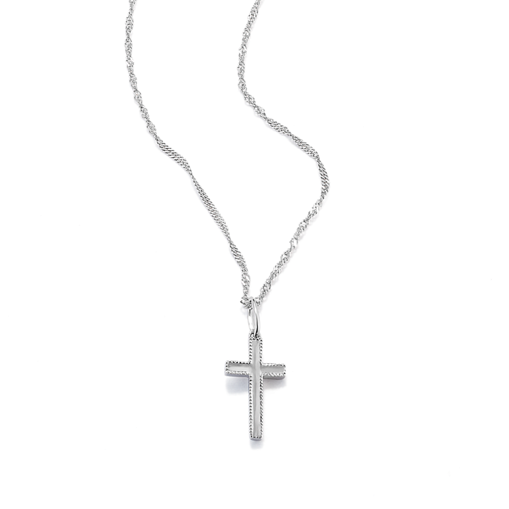 Rochelle 14K White Gold Cross Pendant