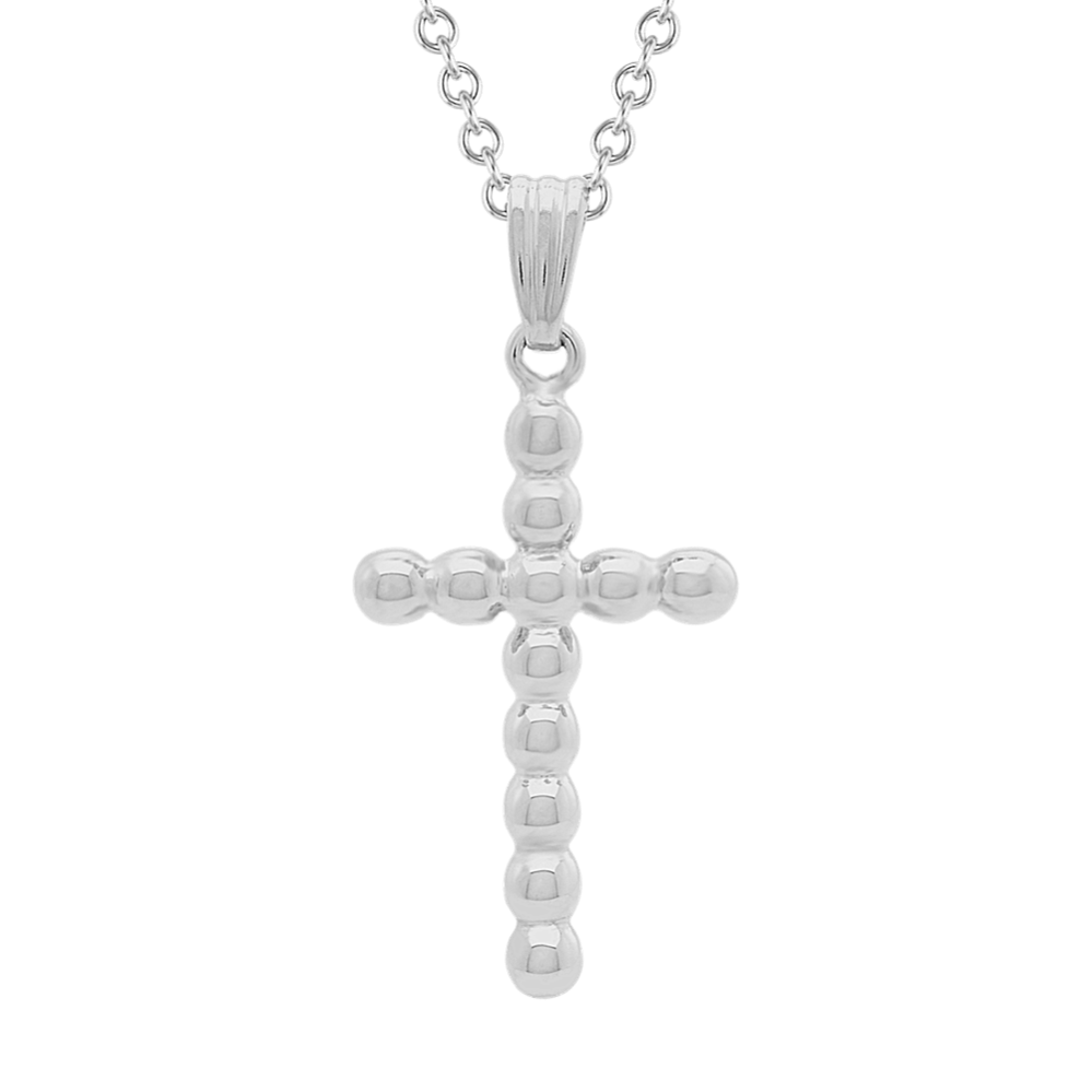Cross Pendant in 14k White Gold (22'')