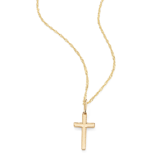 Rochelle 14K Yellow Gold Cross Pendant