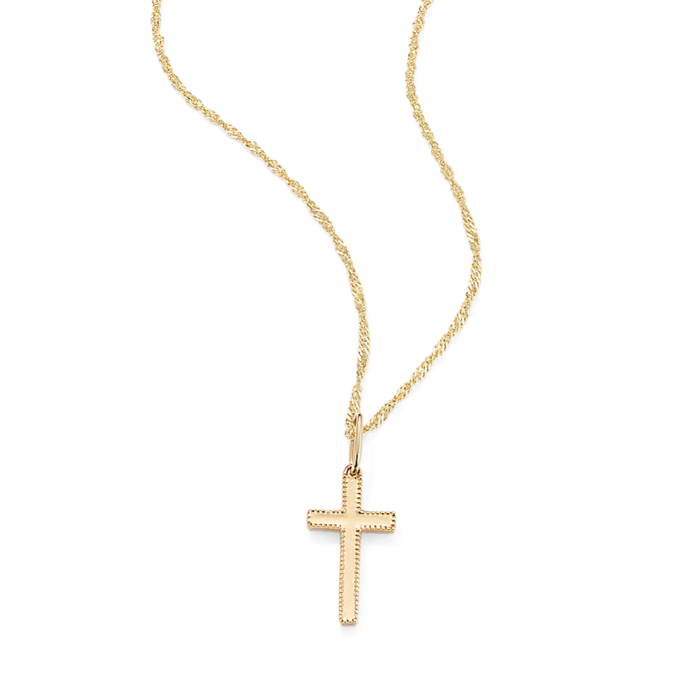 Rochelle 14K Yellow Gold Cross Pendant