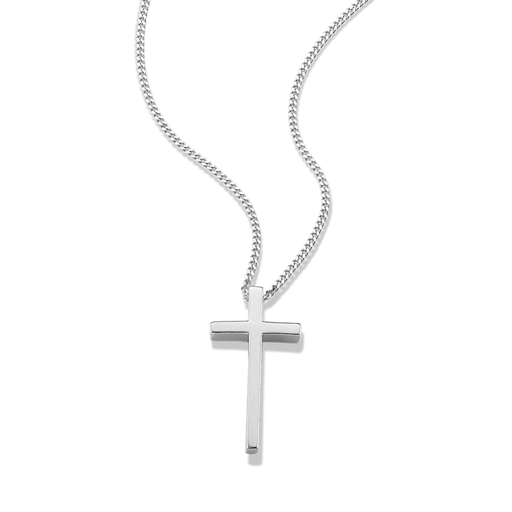 Cross Pendant in Sterling Silver (22 in)