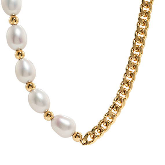 Damaris 8mm Cultured Freshwater Pearl Necklace in Vermeil 14K Yellow Gold  (18 in) | Shane