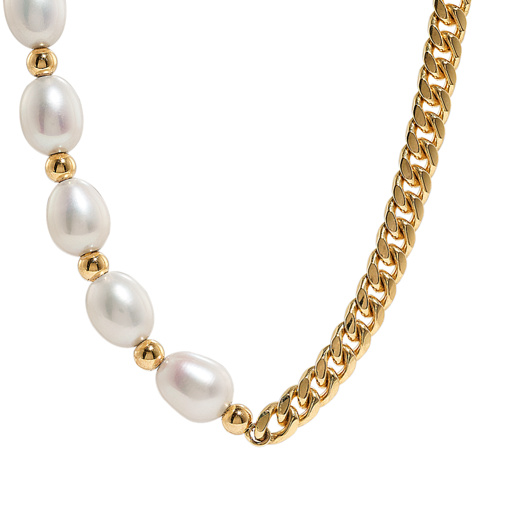 Branch Coral, Freshwater Pearls and 18 Karat Gold Necklace with