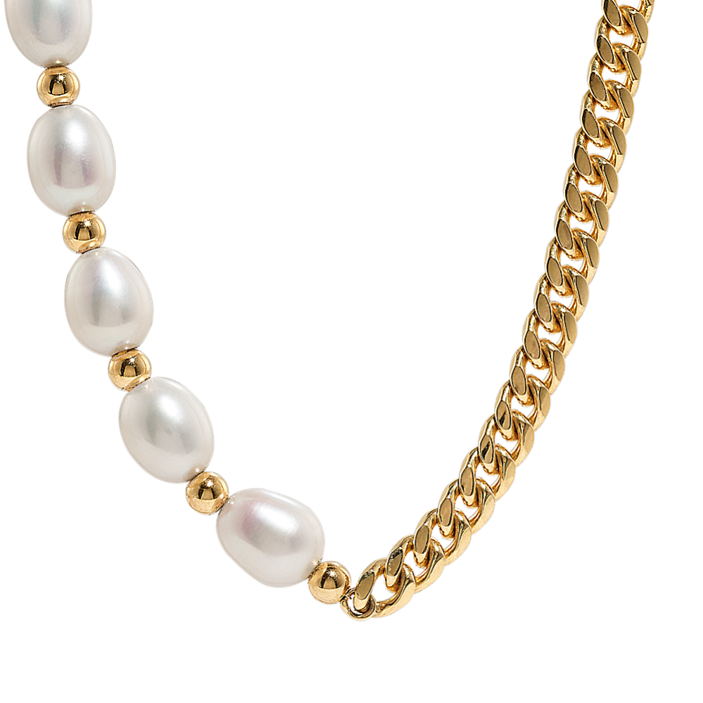 Damaris 8mm Cultured Freshwater Pearl Necklace in Vermeil 14K Yellow Gold (18 in)