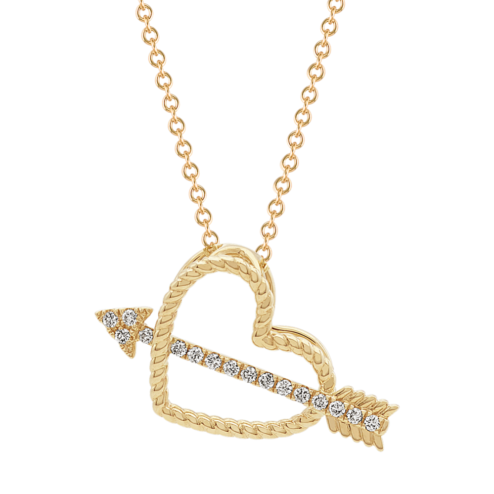 Cupid Heart and Arrow Pendant (22 in)