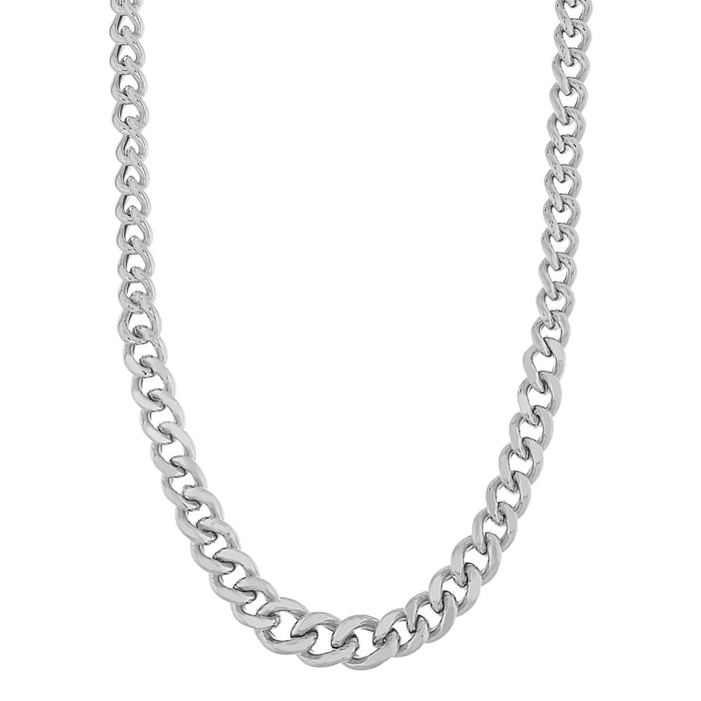 Graduated Sterling Silver Curb Chain (18 in)