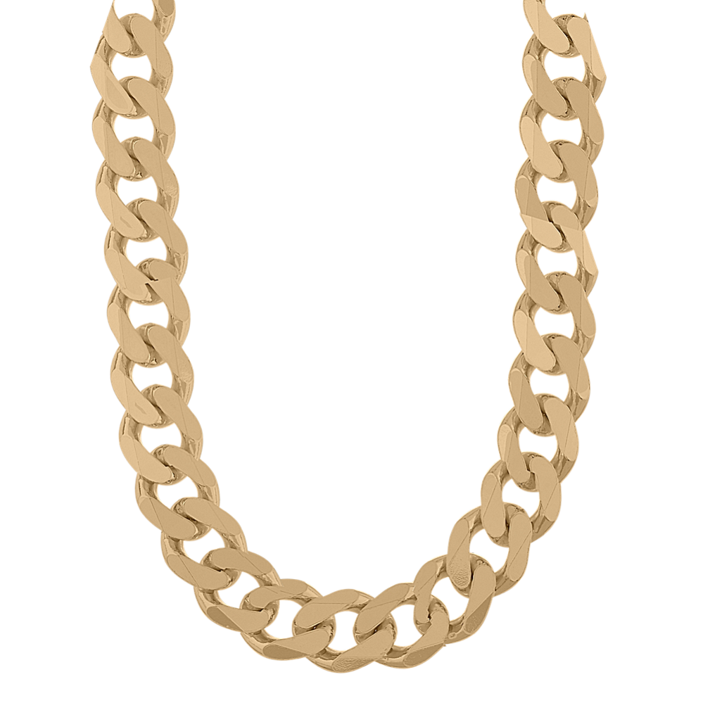 Curb Chain in Vermeil 14K Yellow Gold (18 in) | Shane Co.