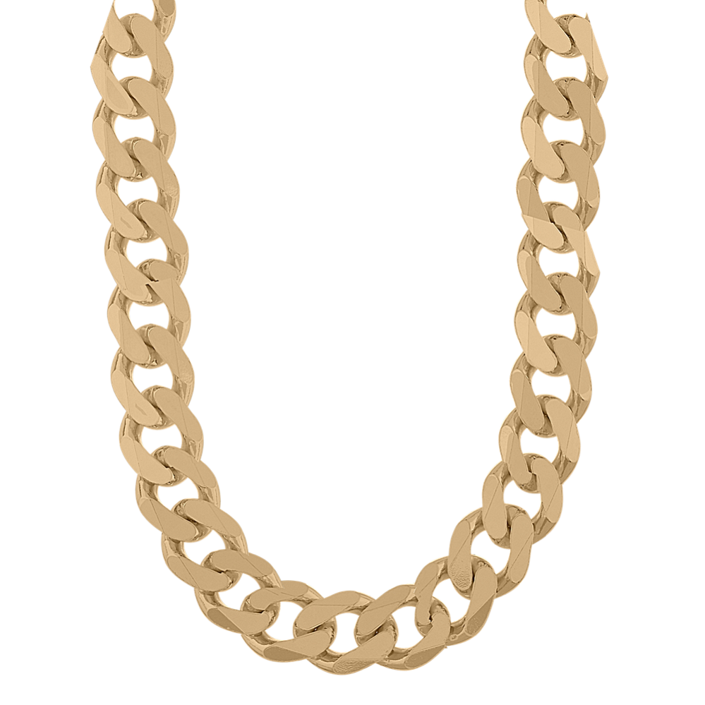 18K Gold Vermeil Nameplate Necklace With XL Curb Chain