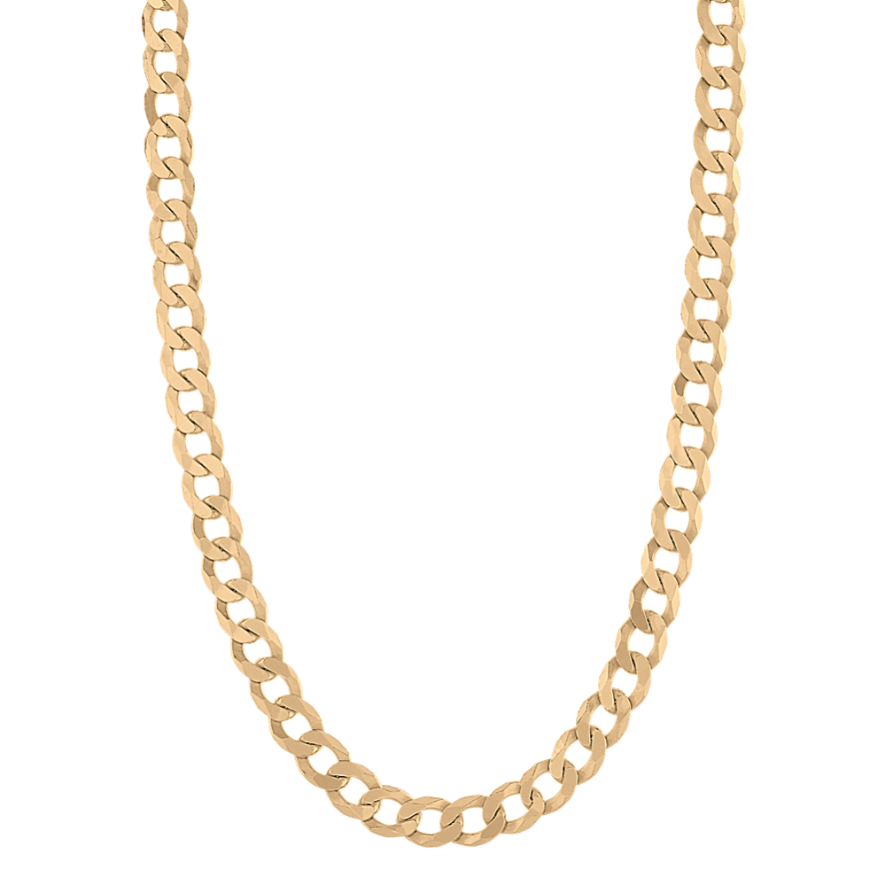 22 in 14K Yellow Gold Vermeil Curb Chain (6.4mm)