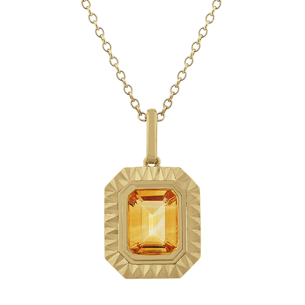 Curio Citrine Pendant in 14K Yellow Gold (18'')
