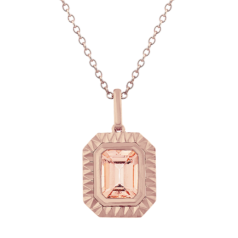 Curio Morganite Pendant in 14K Rose Gold (18'')