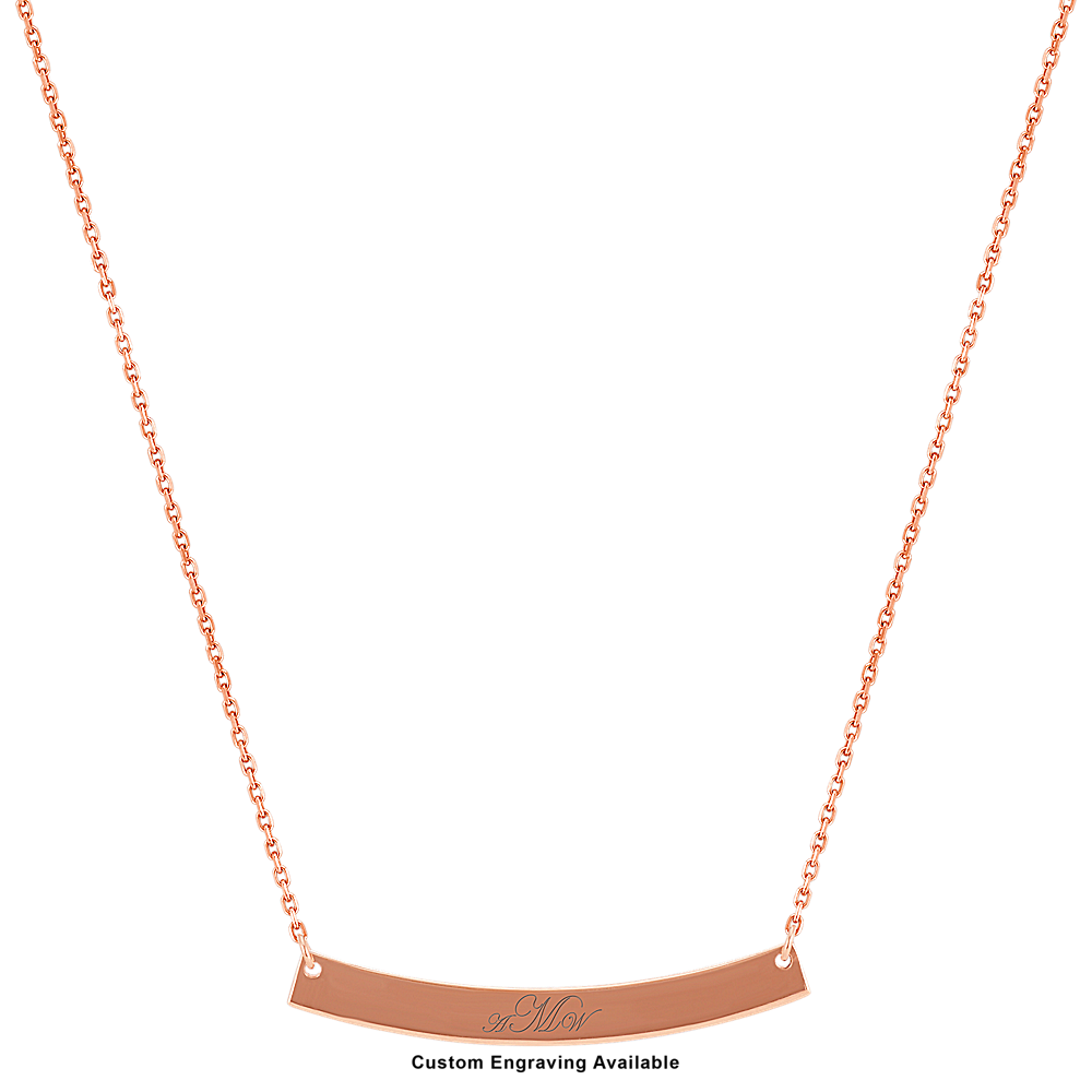 Rose gold curved bar necklace Clearance
