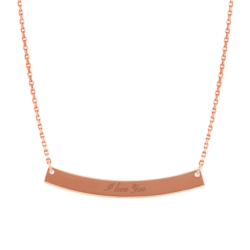 Rose gold curved bar necklace Clearance