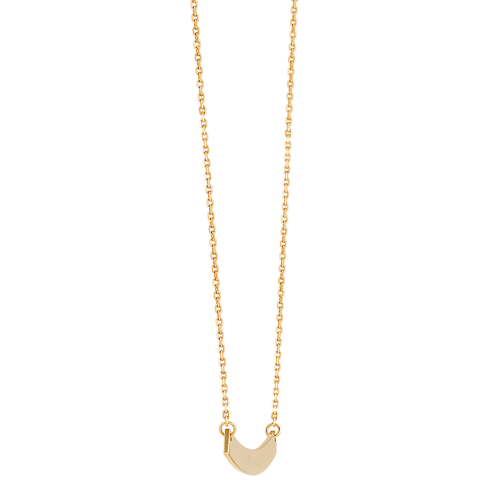 Engraved Bar Necklace 14K Yellow Gold / 18in / Staple Chain