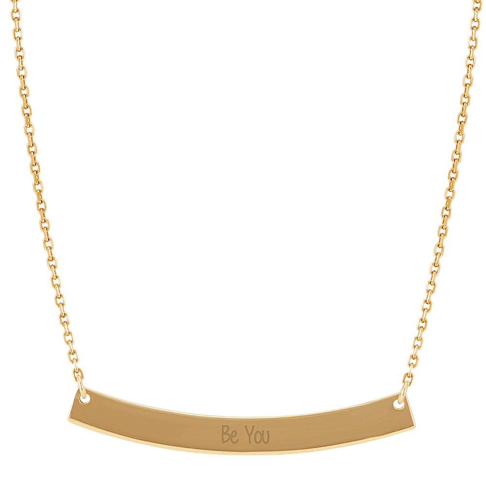 Curved Bar Necklace in 14k Yellow Gold (18 in.)