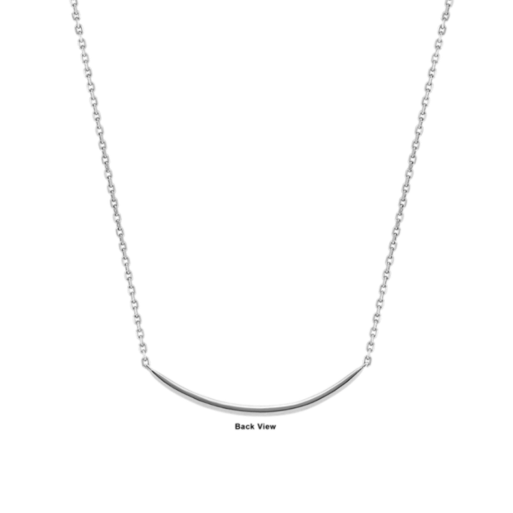 Curved Natural Diamond Necklace (18 in)
