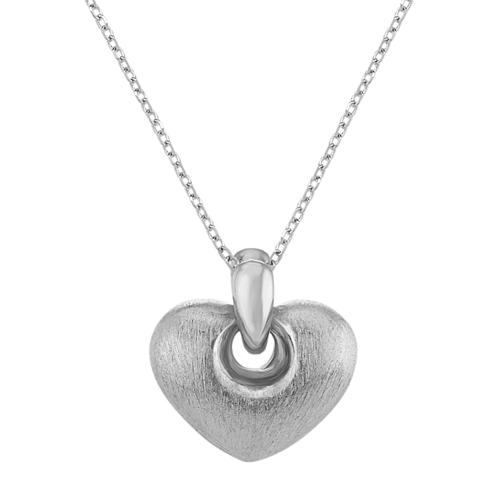 Cutout Heart Pendant in Sterling Silver (18 in)