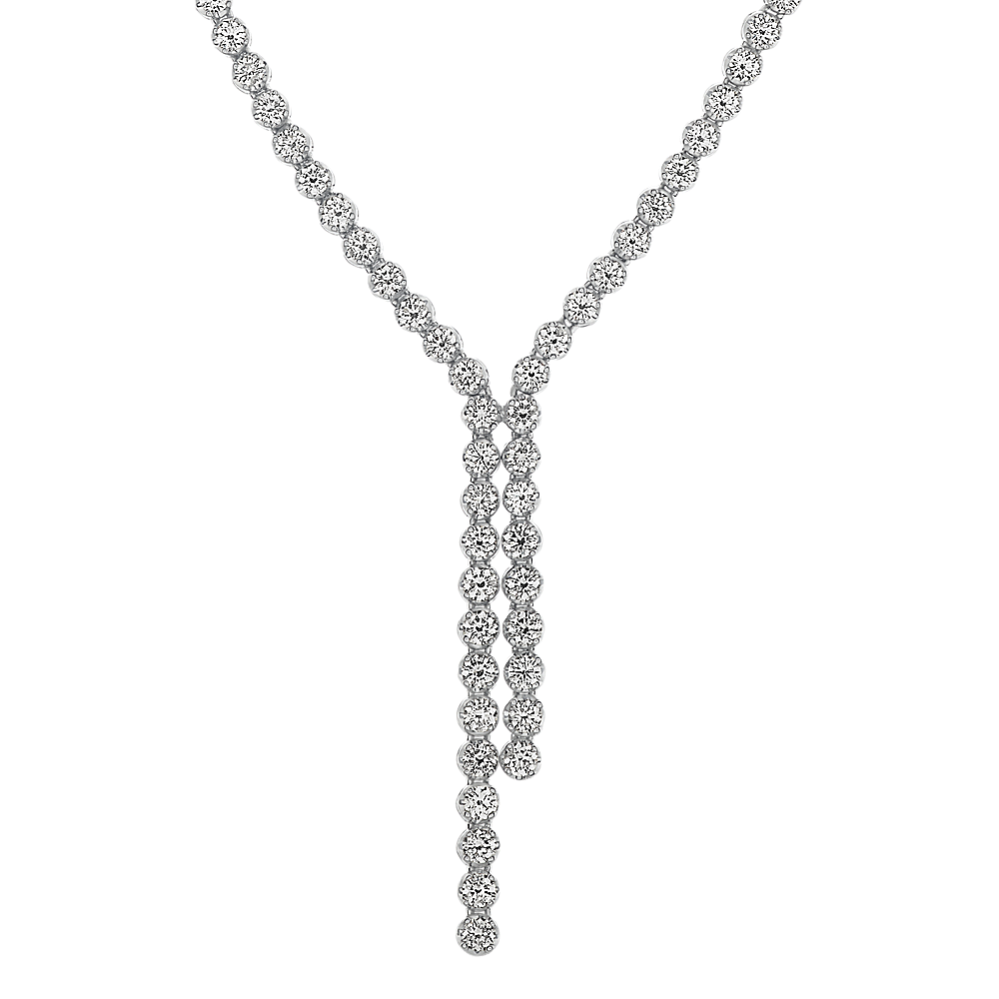 Dangle Diamond Necklace in 14k White Gold (18'')